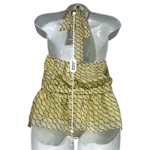 ryegrass green geometric halter top blouse Size XS - Picture 5 of 9
